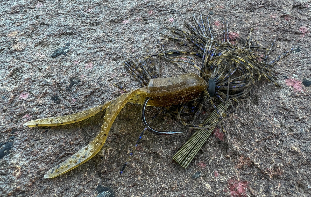 صورة لطُعم سمك القاروس الكبير الكلاسيكي المعروف باسم الجيب والخنزير على خطاف