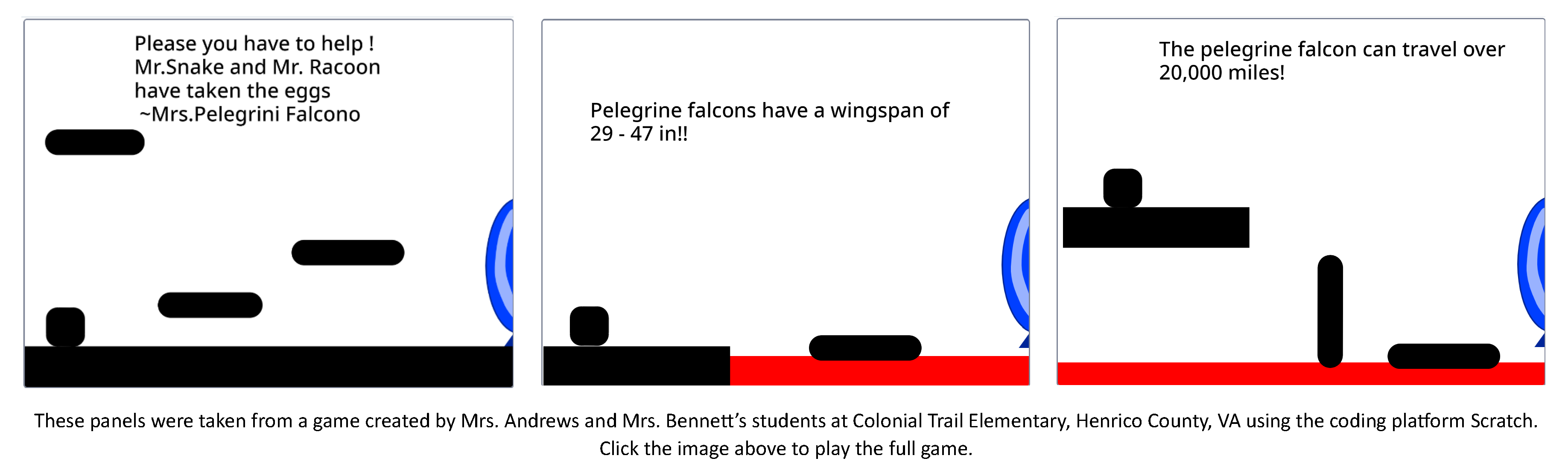 اللوحات المأخوذة من لعبة صنعتها السيدة أندروز وطلاب السيدة بينيت