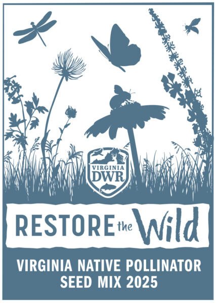 رزمة من البذور مكتوب عليها مزيج بذور الملقحات المحلية في فرجينيا 2024