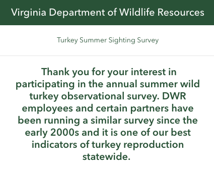A screenshot of the survey homepage