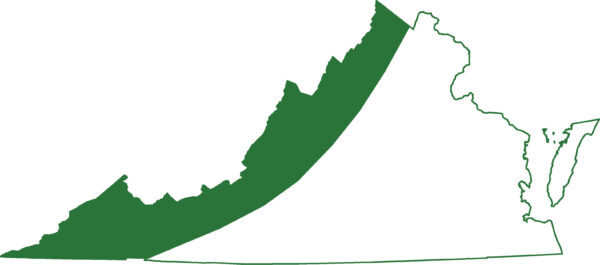 خريطة نطاق سمندل الوادي والتلال الموجود في جميع أنحاء سلسلة جبال الآبالاش