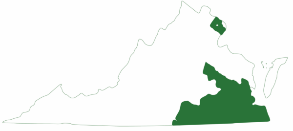 يوجد المنزلق أصفر البطن الأصفر في جميع أنحاء المنطقة الشرقية السفلى من ولاية فرجينيا
