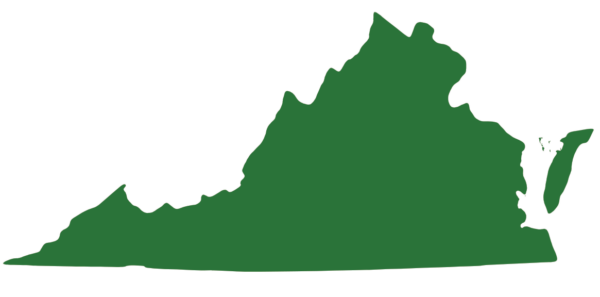 خريطة نطاق السلحفاة الصندوقية الشرقية؛ توجد في جميع أنحاء ولاية فرجينيا