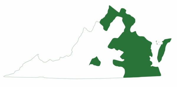 يوجد القندس أحمر البطن الشمالي ذو البطون الحمراء في الطرف الشرقي من ولاية فرجينيا